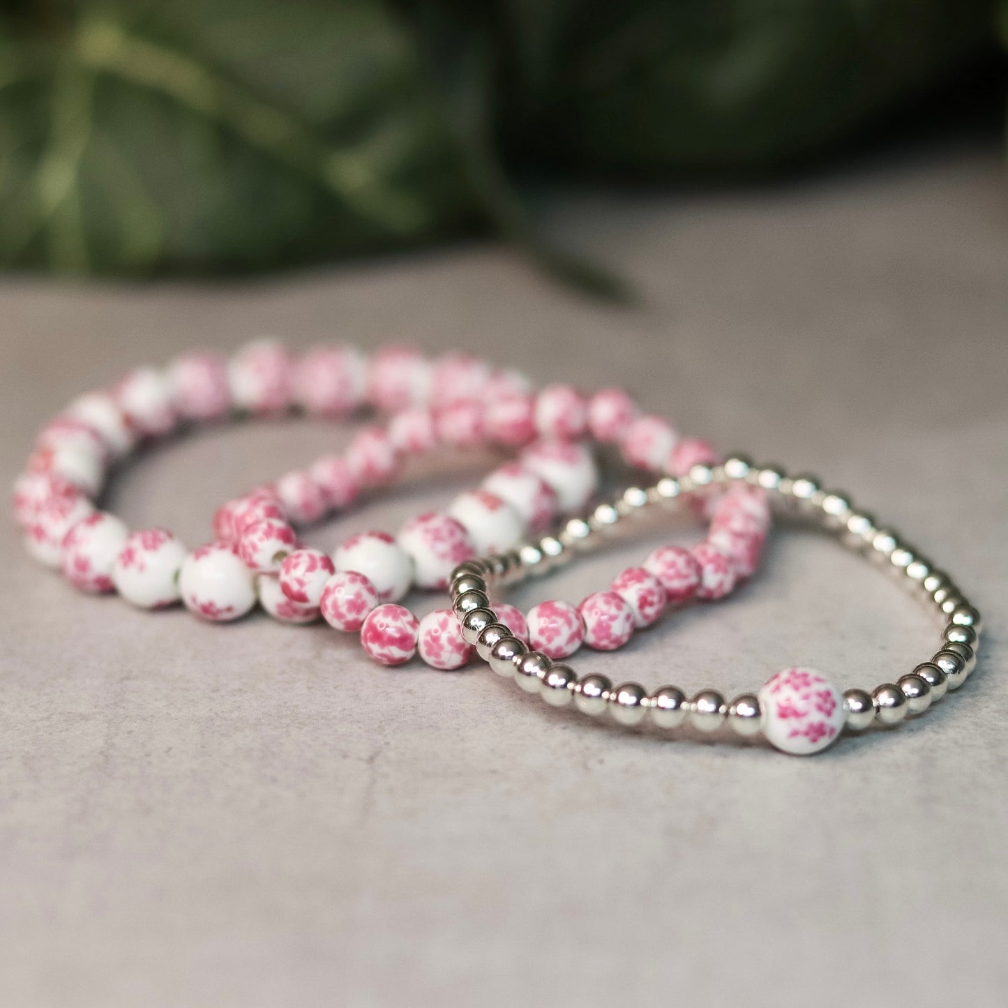 Pink Floral Dainty Bracelet