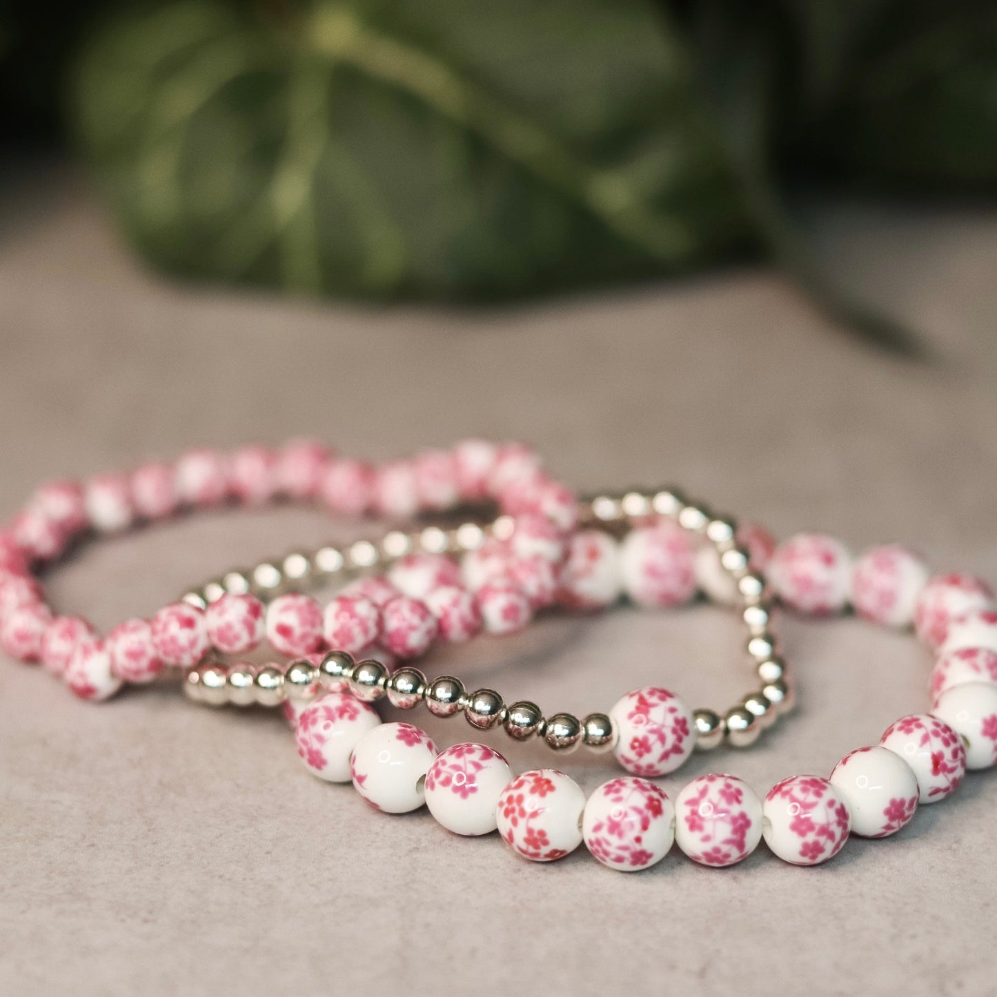 Pink Floral Dainty Bracelet