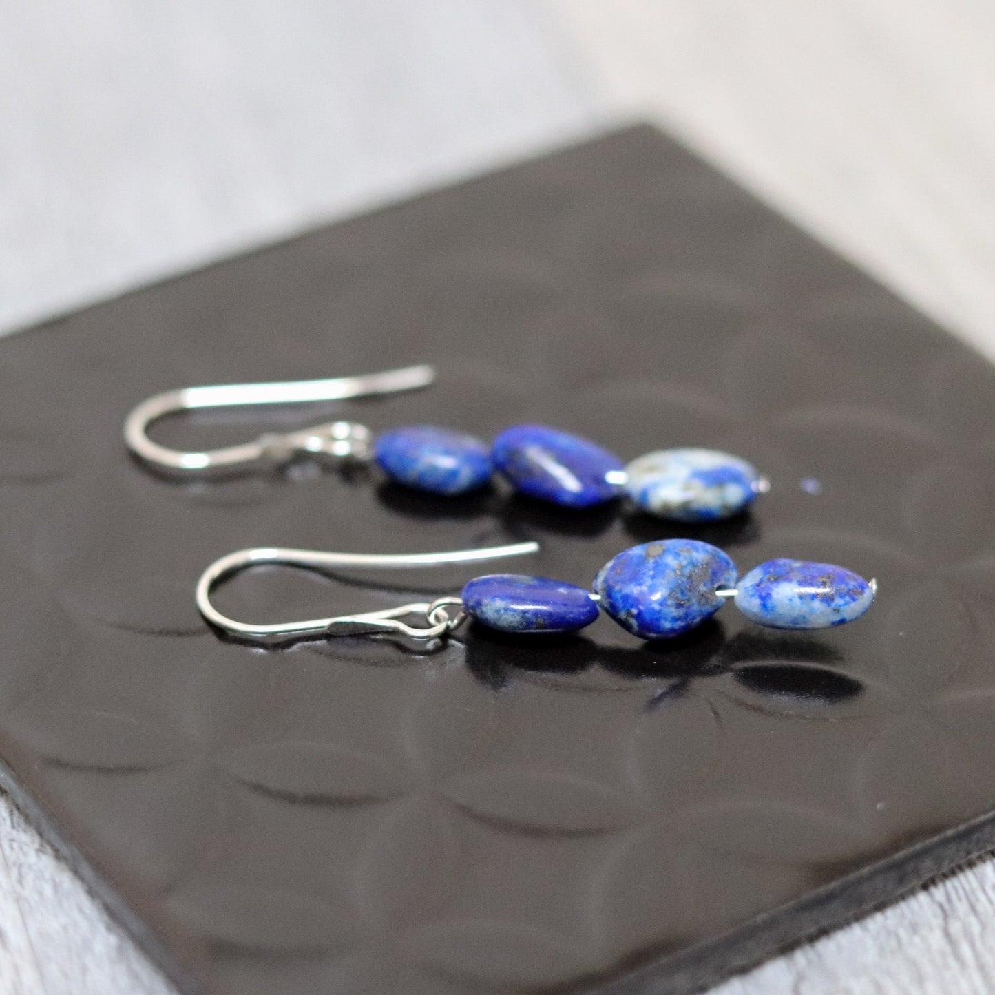 Lapis Lazuli Pebble Earrings