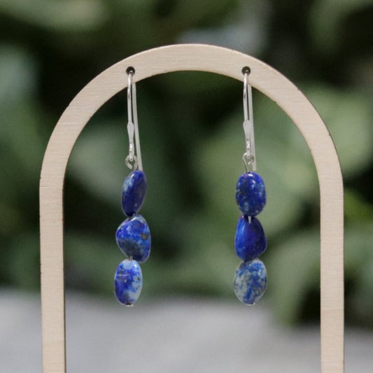 Lapis Lazuli Pebble Earrings