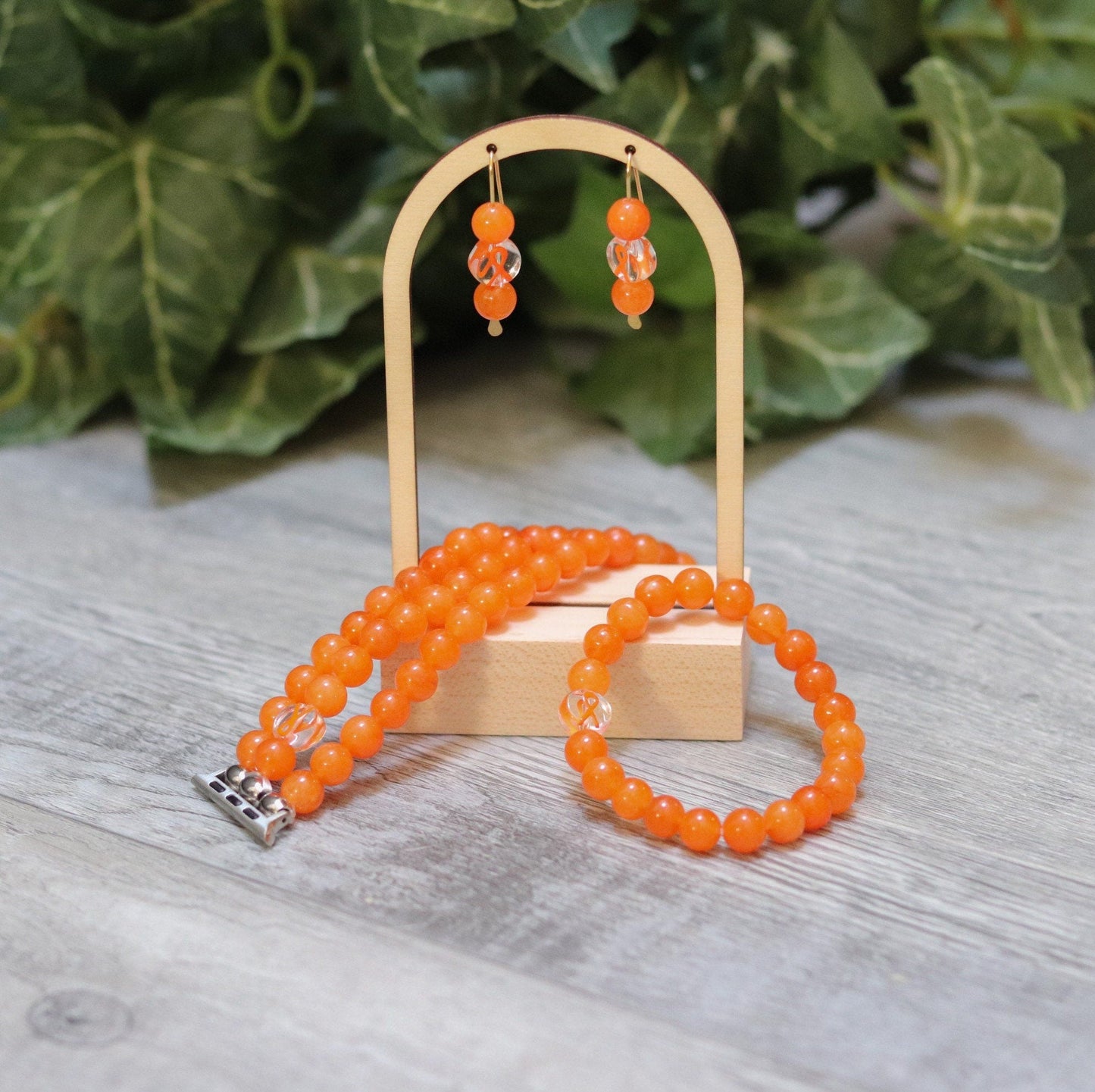 Orange Ribbon Earrings