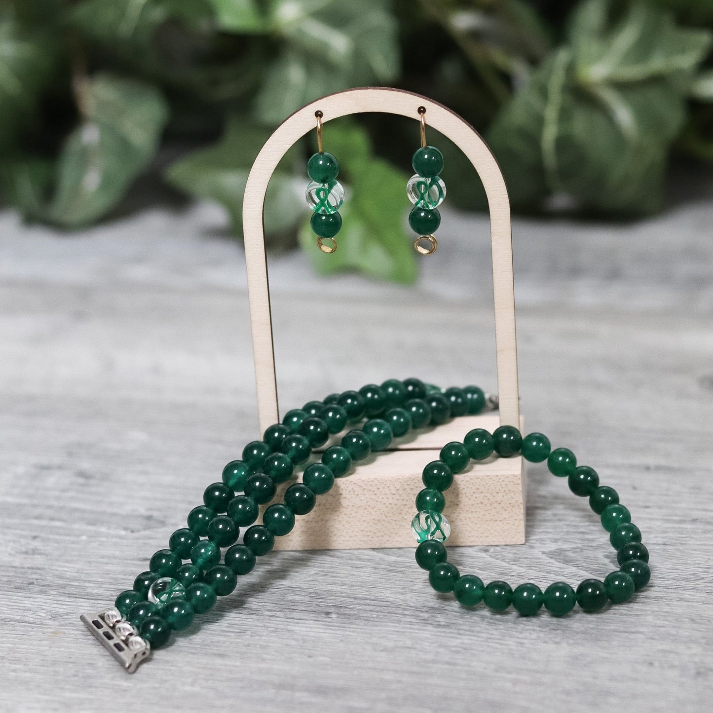 Green Ribbon Earrings